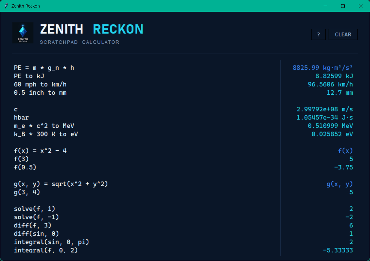 Zenith Reckon screenshot