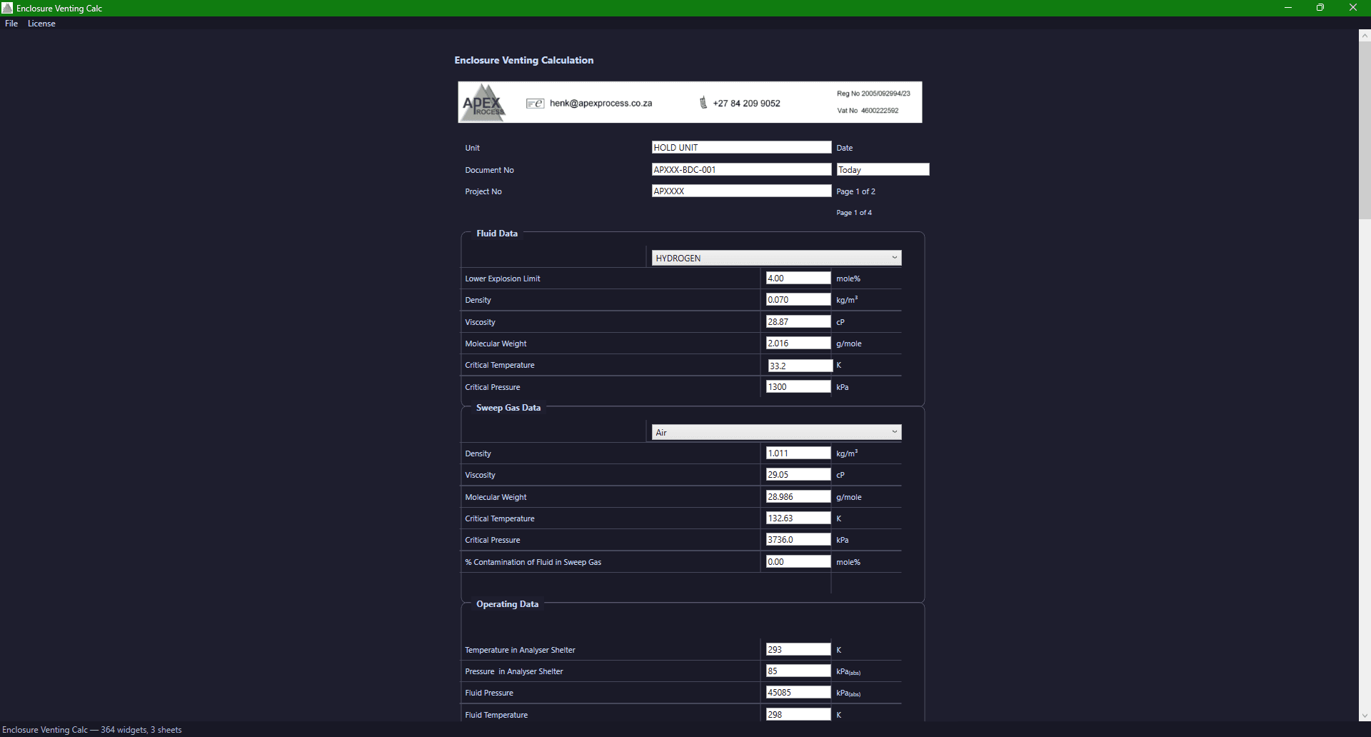 Enclosure Venting Calc screenshot